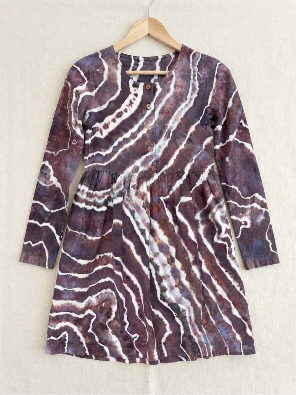 Ice Dyed notPERFECTLINEN Mama Long-Sleeve Linen Dress